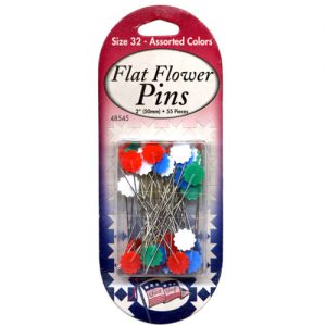 Flat Flower Pins Size 32 - Assorted Colors