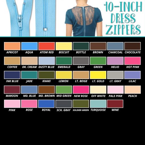 10-inch Dress Zipper