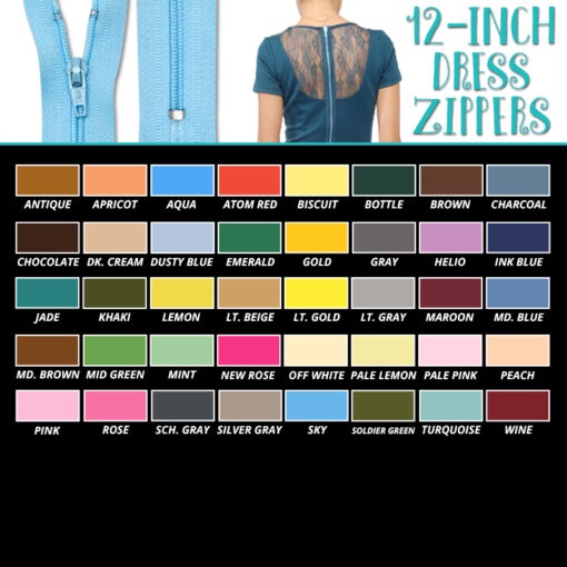 12-inch Dress Zipper