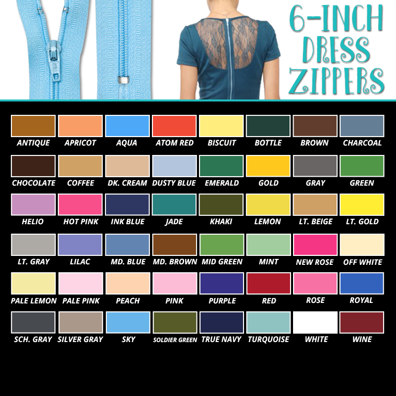 6-inch Dress Zipper
