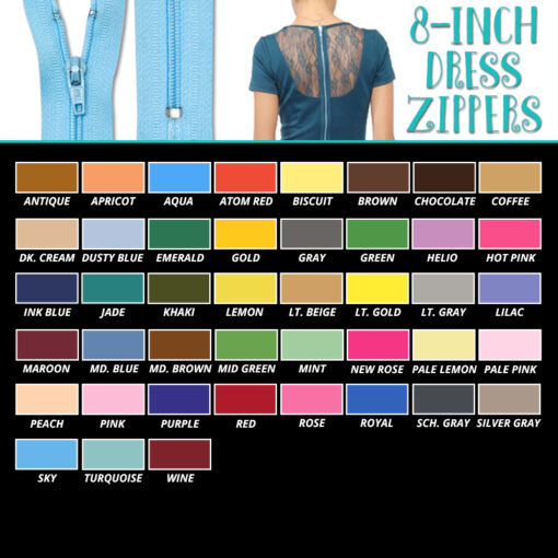 8-inch Dress Zipper