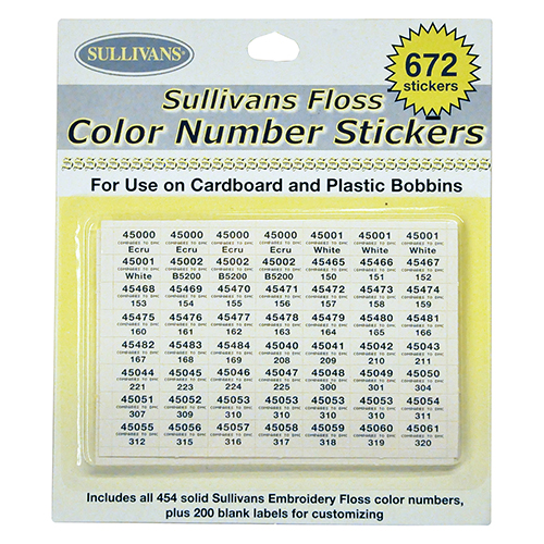 Sullivans Floss Color Number Stickers - MyNotions